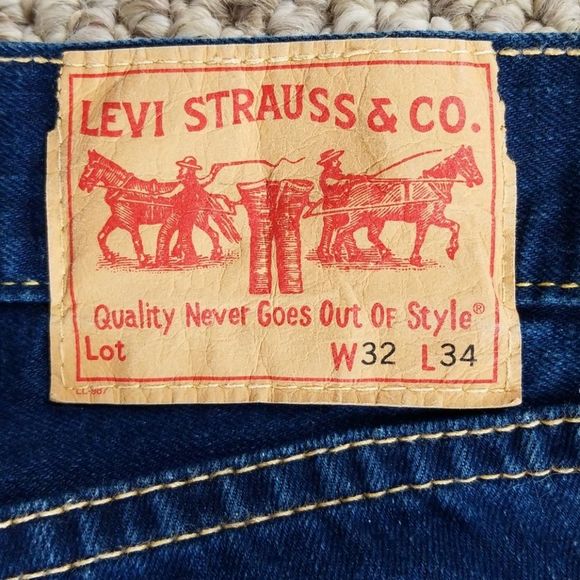Levi's straight jeans 32 x 34 dark vintage wash jeans button fly - Picture 8 of 8